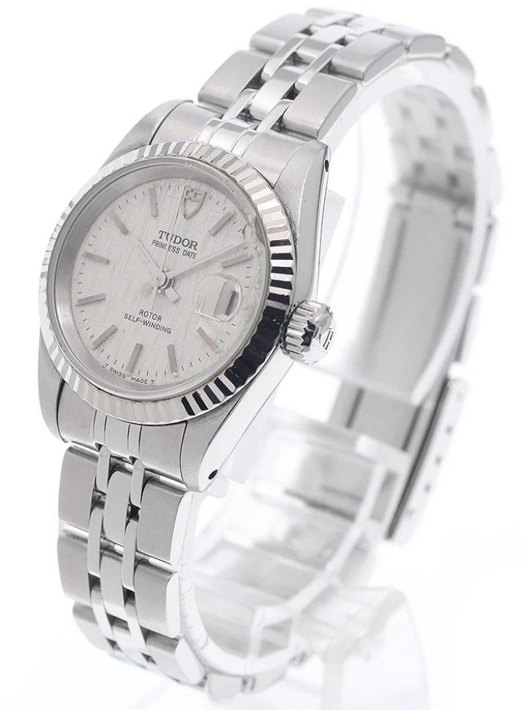 Tudor Princess Date 92414 Wg Bezel Silver Dial Automatic Ladies Watch949596